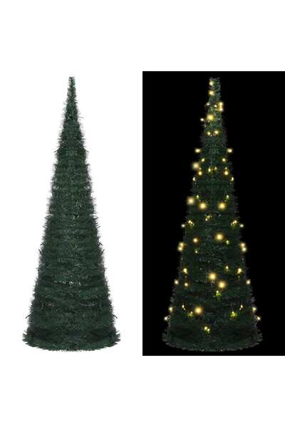Concept Brad șnur de Crăciun artificial pop-up, LED, verde, 180 cm