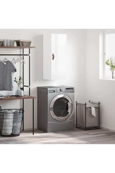 Concept Dulap montat pe perete, alb extralucios, 34,5x34x90 cm
