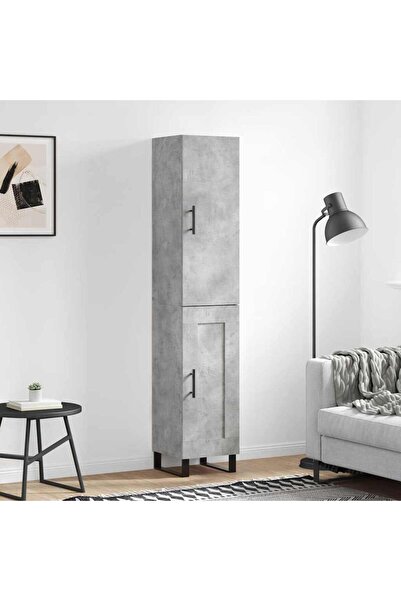 Concept Dulap înalt, gri beton, 34,5x34x180 cm, lemn prelucrat