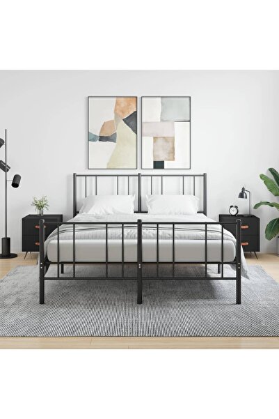 Concept Noptiere, 2 buc., negru, 40x35x47,5 cm, lemn compozit