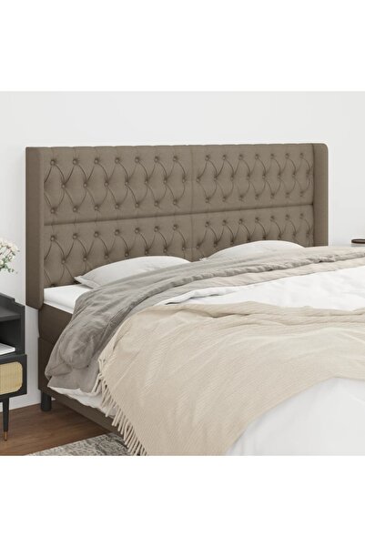 Concept Tăblie de pat cu aripioare gri taupe 183x16x118/128 cm textil