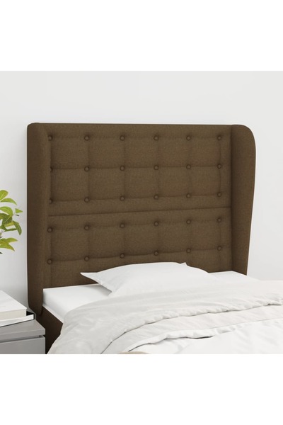 Concept Tăblie de pat cu aripioare maro închis 83x23x118/128 cm textil