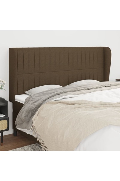 Concept Tăblie de pat cu aripioare maro închis 163x23x118/128 cm textil