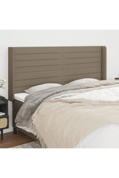 Concept Tăblie de pat cu aripioare gri taupe 183x16x118/128 cm textil