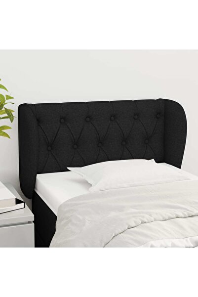 Concept Tăblie de pat cu aripioare negru 83x23x78/88 cm material textil