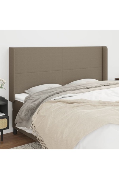 Concept Tăblie de pat cu aripioare, gri taupe, 163x16x118/128cm, textil