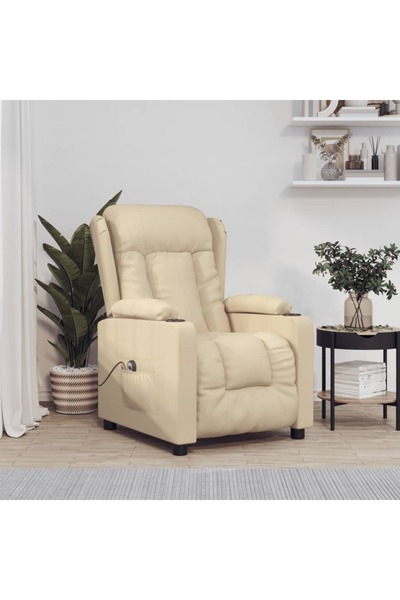 Concept Fotoliu rabatabil electric, crem, material textil