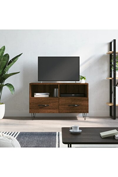 Concept Comodă TV, stejar maro, 80x36x50 cm, lemn prelucrat