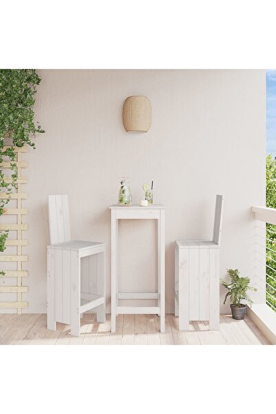 Concept Scaune de bar, 2 buc., alb, 40x42x120 cm, lemn masiv de pin
