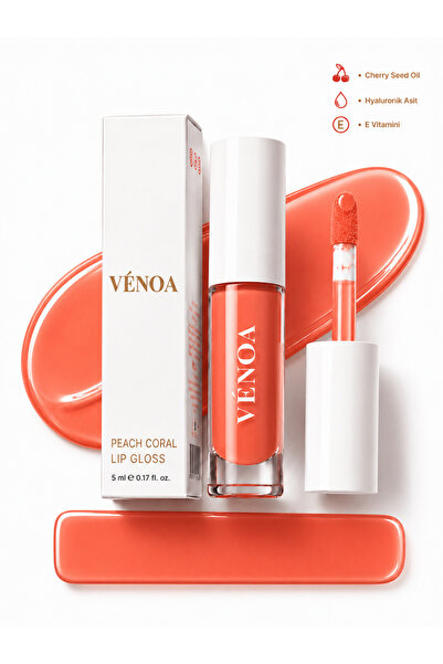 Venoa VÉNOA Peach Coral Nude Glow Lip Gloss