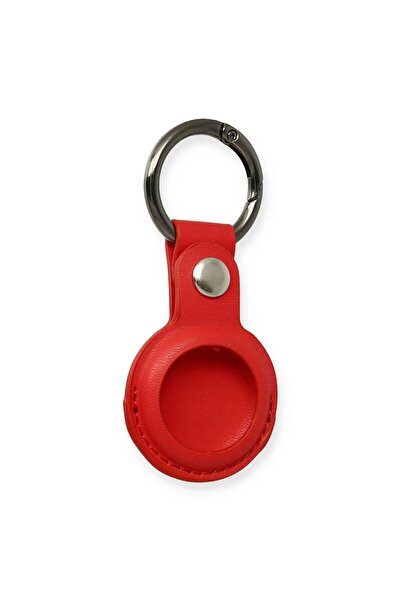 ALVERA COLLECTION Airtag Keychain Leather Case - Red