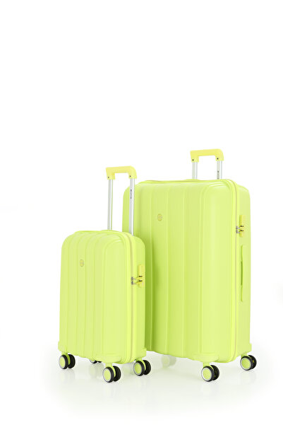 MÇS V305 PP Y.ÜRETİM VALİZ 55 CM + 75 CM KEMİK/BEBE MAVİ SET