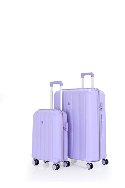 MÇS V305 PP Y.ÜRETİM VALİZ 55 CM + 75 CM KEMİK/BEBE MAVİ SET