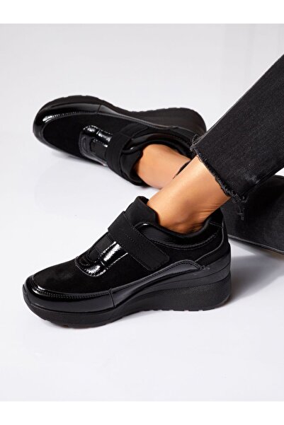Zaira Adidasi dama cu platforma negri din piele ecologica Anais #24535 - 40