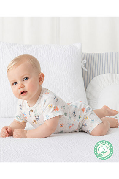 Bubbless Yazlık Müslin Unisex Bebek Tulumu %100 Organik Pamuk