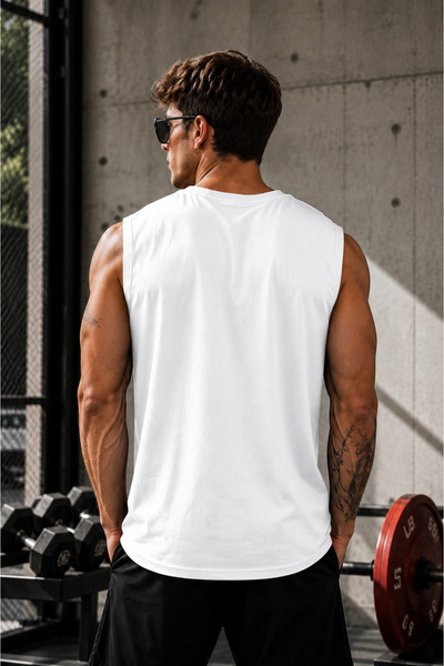 GHASSY CO Erkek Nem Emici Hızlı Kuruma Atletik Teknik Performans Sporcu Sıfır Kol T-shirt