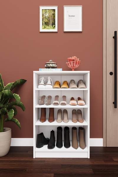 asratrend Modern 4 Katlı Raflı Ayakkabılık %100 MDF Çok Amaçlı Düzenleyici A31