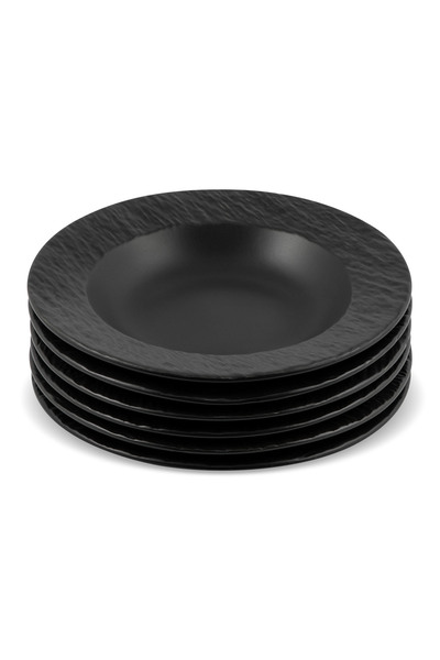 Zass Set farfurii ceramice cu textură de piatră – 6 piese ZG-DS 02 Negru