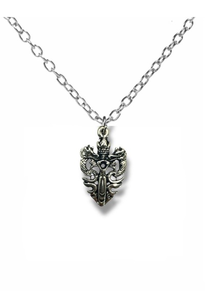 Herşey Nota Legendary Power |   Unisex Necklace with Double Dragon Sword Desi...