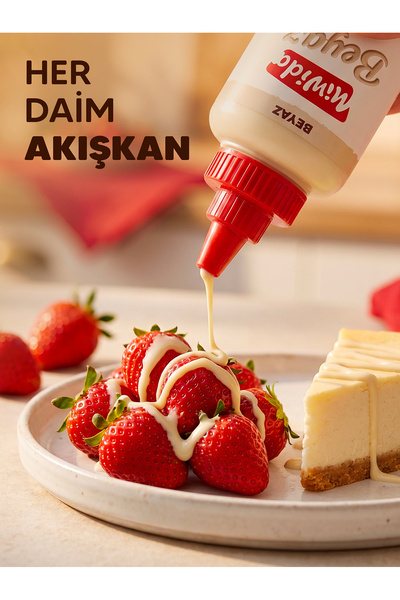 Miwida Beyaz Çikolata Sos - Pratik Waffle, Pankek, Krep, Kruvasan ve Tatlı Sosu 330 Gr