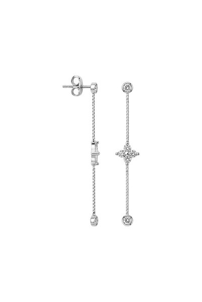 jelux silver Gümüş 925 Ayar Işıltılı Zirkon Taşlı Luxury Sallantılı Kadın Küpe