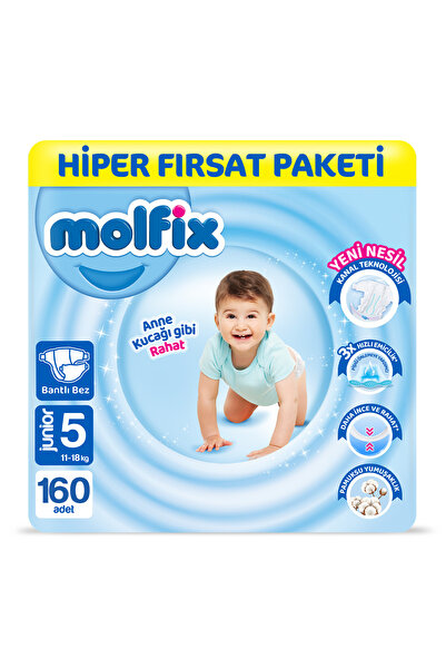 Molfix Kanal Teknolojisi Hiper Fırsat Paketi 5 Beden Maxi 160 Adet