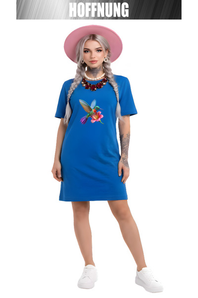 HOFFNUNG Women's Short Sleeve Crew Neck T-Shirt Dress Nightgown
