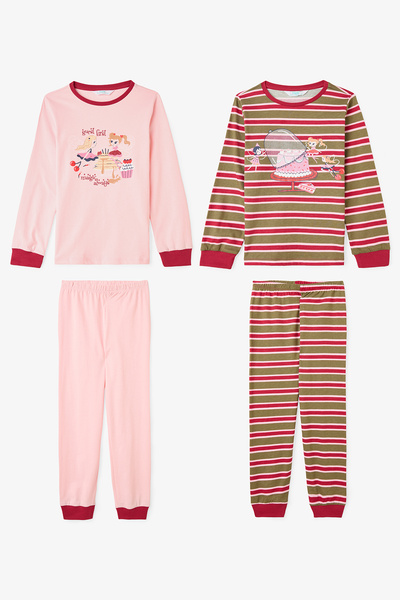 Penti Set de pijamale din bumbac cu mâneci lungi, cu model Fairy, pentru fete...