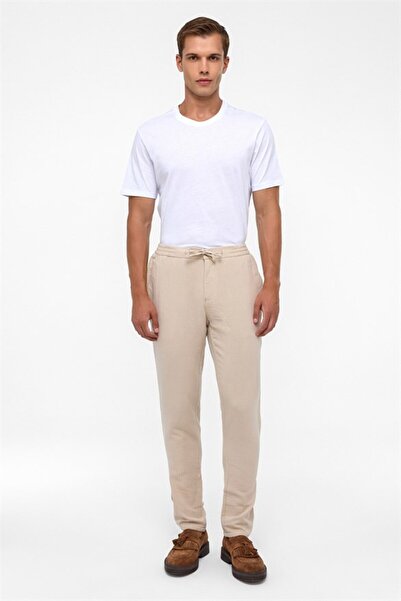 SÜVARİ Bej Slim Düz Jogger Pantolon
