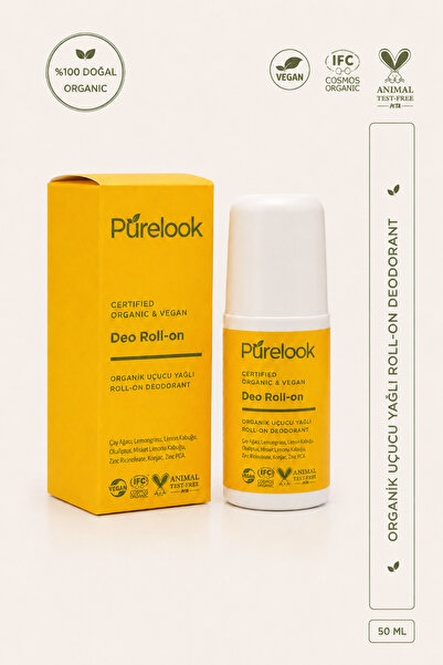 purelook Organik Vegan Unisex Roll-On Deodorant 50 ml | Alüminyumsuz