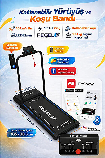 Fegel FG-04 Katlanabilir Koşu & Yürüyüş Bandı Katlanabilir Yürüyüş & Koşu Ban...