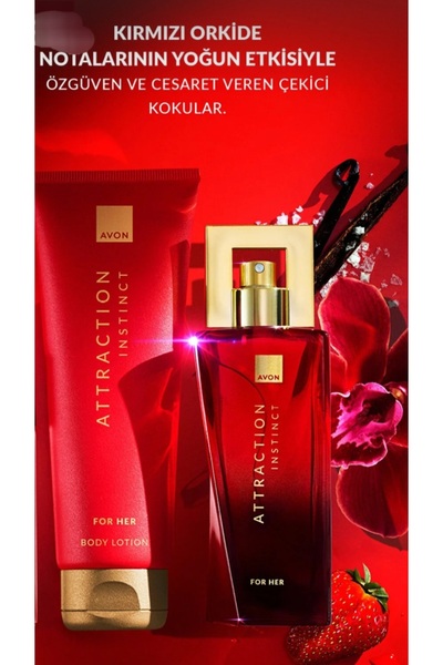 AVON Attraction-Instinct EDP 50 ml Kadın vücut losyonu-2 li Parfüm Hediye Seti