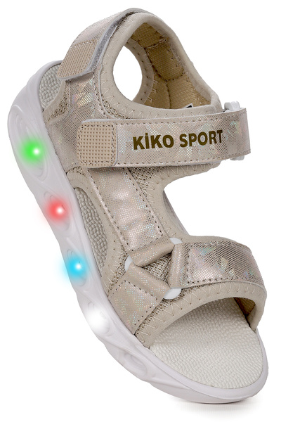 Kiko Kids Kivu Hologram Işıklı Kız Çocuk Cırtlı Sandalet Ayakkabı