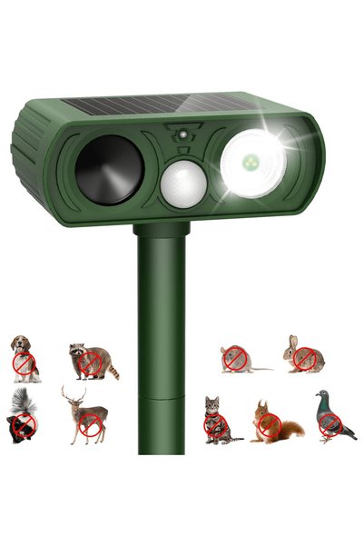 HASEPE Dispozitiv solar cu ultrasunete anti-animale de companie pentru exteri...