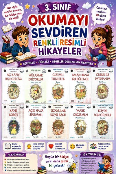 Üçgen Yayıncılık 3. Sınıf Okumayı Sevdiren Renkli Resimli Hikayeler 23 - 10 K...
