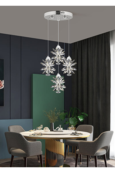 Apliqa MENEKŞE KROM 4LÜ 58 WATT LED AVİZE