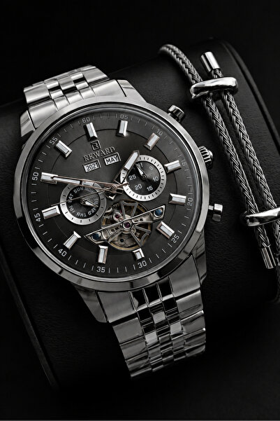Reward Special Design Mechanism Steel Cord 5 Atm Water Resistant Men's Wristw...