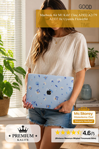 Mcstorey حافظة ماك بوك اير M1 مقاس 13 بوصة A1932 A2179 A2337 متوافقة مع Flower04