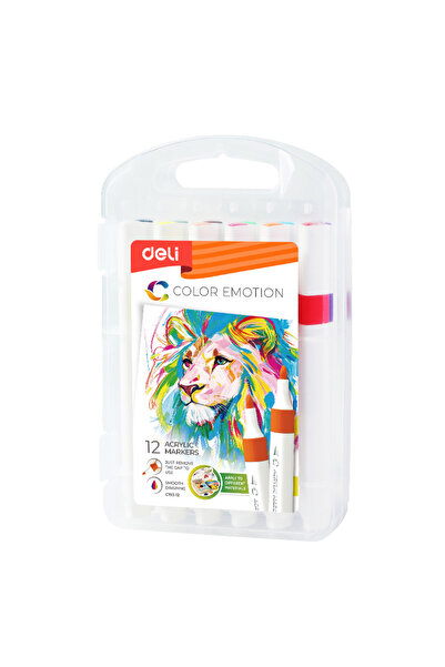 Deli Set de markere acrilice 12 culori Color Emotion