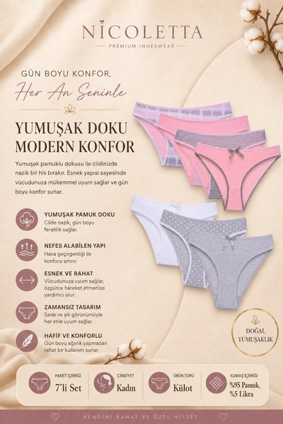 Nicoletta Γυναικεία κιλότα Salmon 7 Pack Lycra
