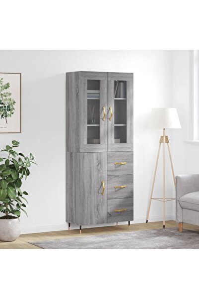 Concept Dulap înalt, gri sonoma, 69,5x34x180 cm, lemn compozit