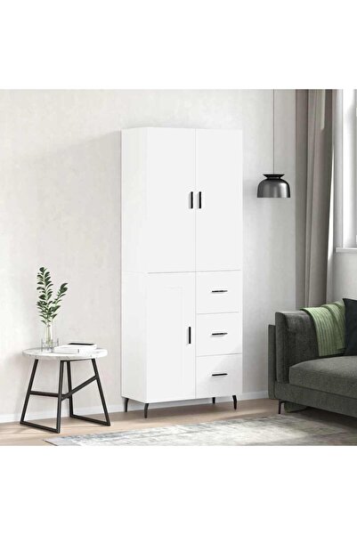 Concept Dulap înalt, alb, 69,5x34x180 cm, lemn compozit