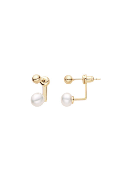 Lisa&Co. Cercei Argint Pearl Anchor S Argint placat cu aur galben / Perle de ...