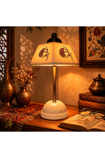 Qtahya Art Abajur-Masa ve Gece Lambası-Dekoratif-Şeffaf Porselen-El yapımı-Po...