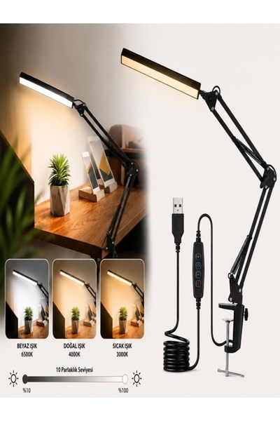 CAILON Katlanabilir LED Akrobat Masa Lambası Okuma & Çalışma Işığı, Masa Tutu...