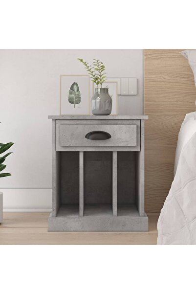 Concept Noptiere, gri beton, 43x36x50 cm