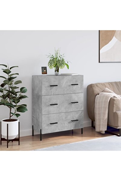 Concept Servantă, gri beton, 69,5x34x90 cm, lemn compozit