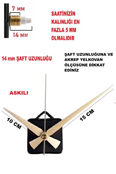 CNR SHOP 1. Sınıf Akar Sessiz Saat Mekanizması Askılı 3d Saatlerle Uyumlu Gol...