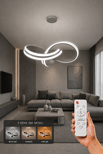 AvizeGO Arona LED Sarkıt Avize 3 Renk Kumandalı