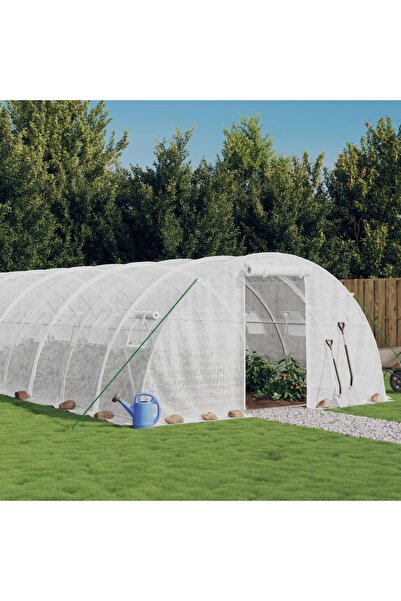 Concept Greenhouse with steel frame, white, 40 m², 10x4x2 m